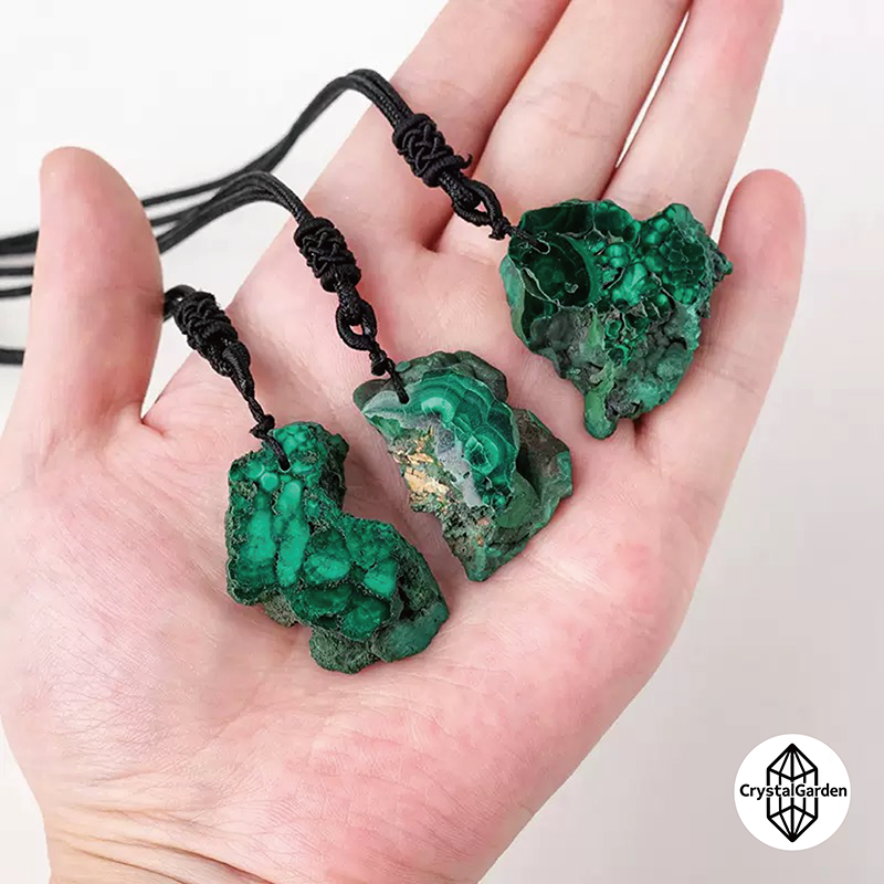 Malachite Raw Stone Pendants - Image 4