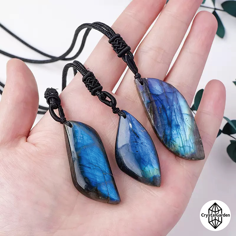 Labradorite Leaf Pendants - Image 4