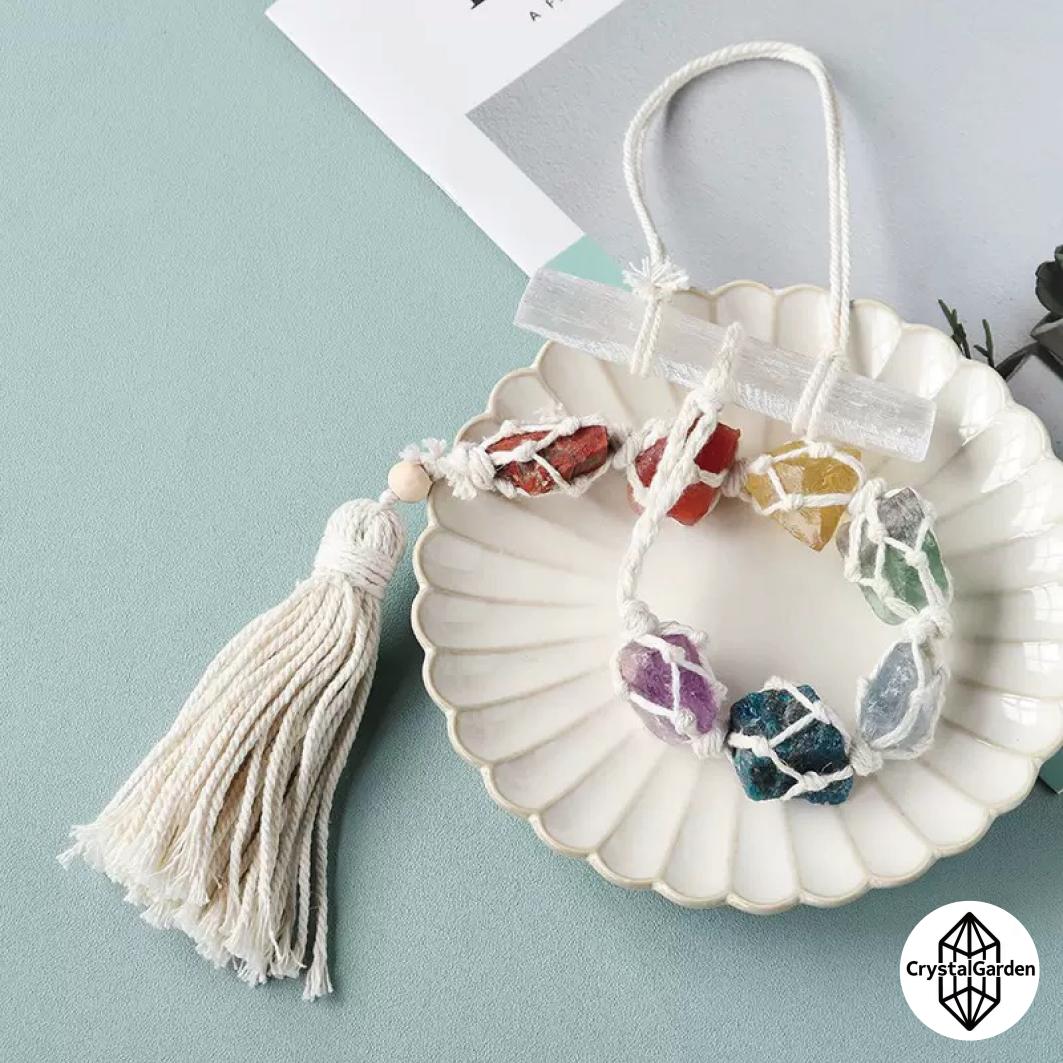 Seven-color Crystal Raw Stone Car Pendant - Image 3