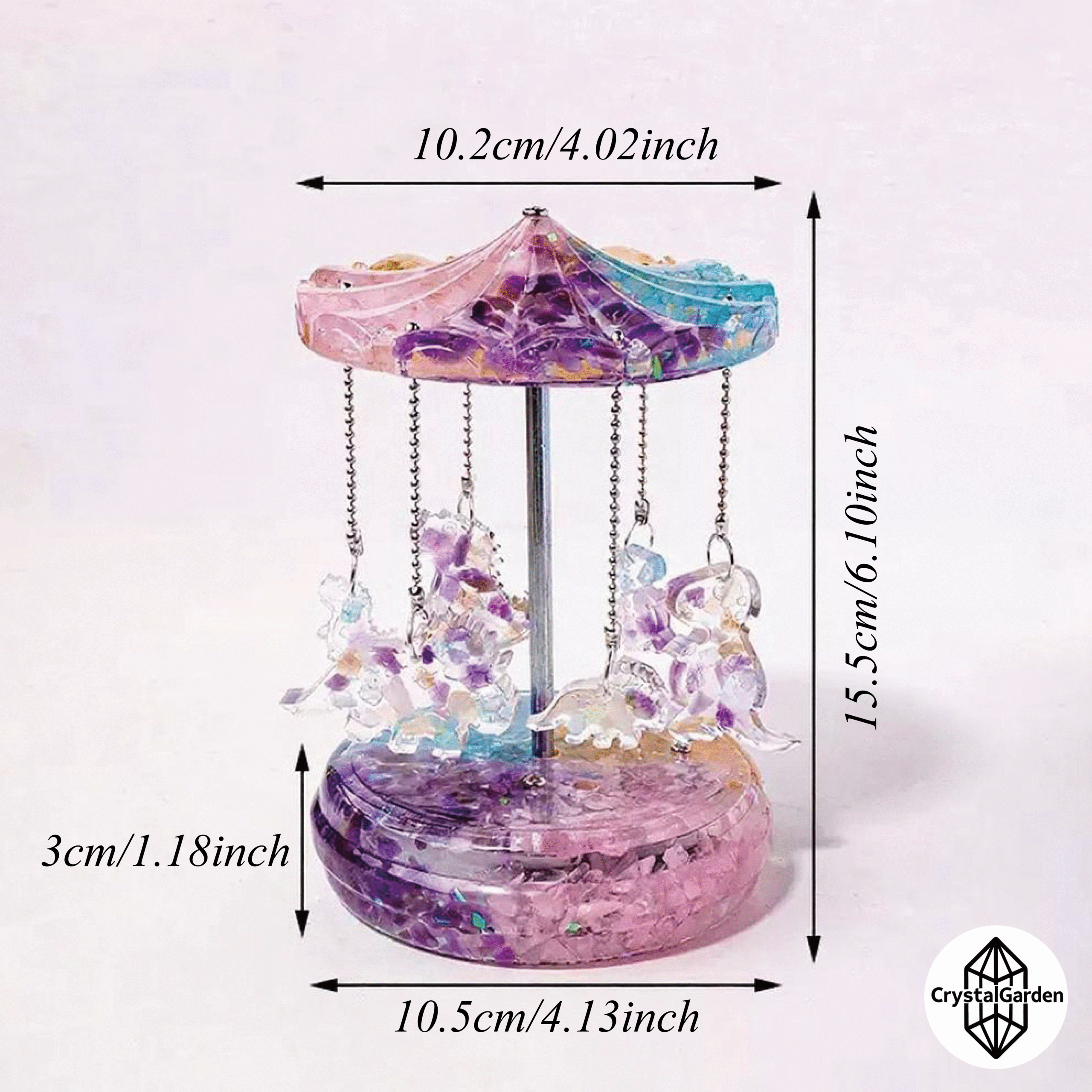 Natural Crystal Chips Music Box - Image 2