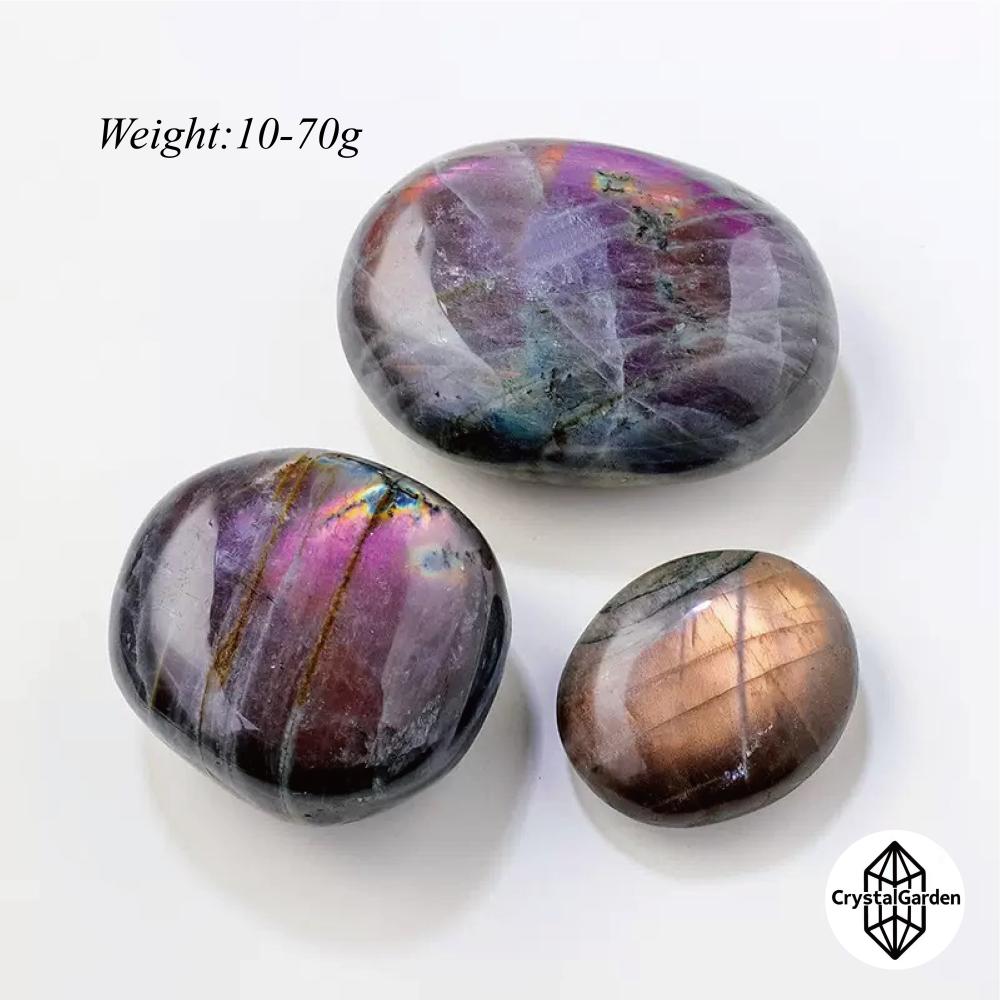 Purple Flash Labradorite Palm Stone - Image 2